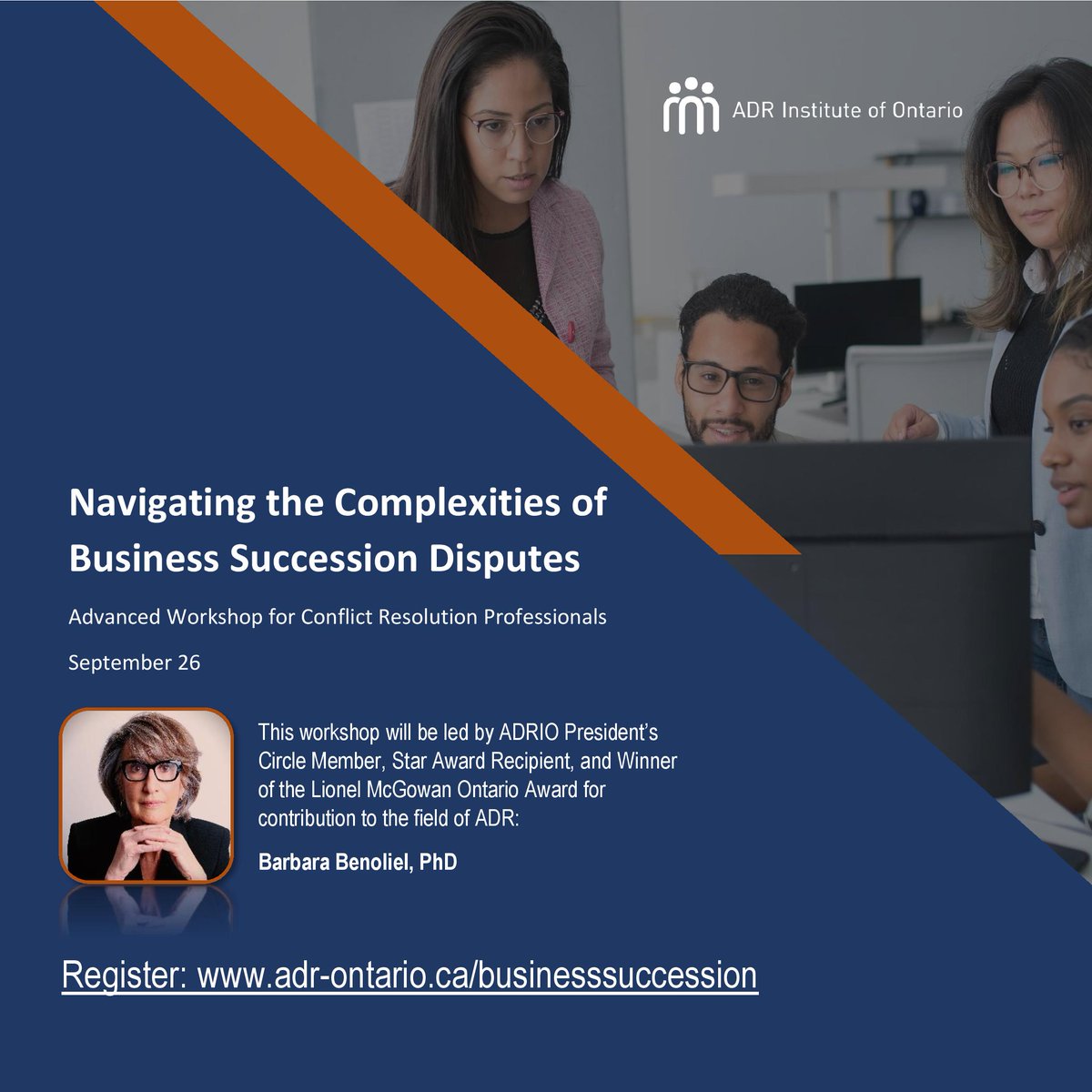 Learn how to mediate conflicts involving business succession. This is an advanced workshop for dispute resolution professionals. Sign up here: adr-ontario.ca/businesssucces… #ADR #Medation #Arbitration #Business