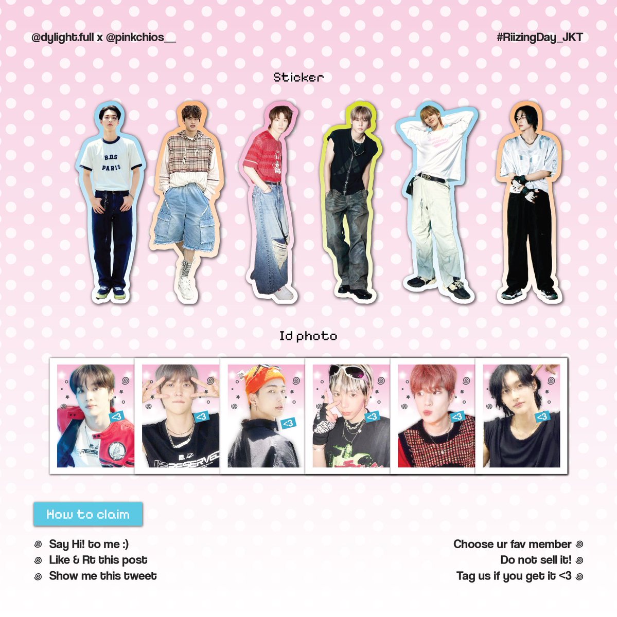 Dylightfull's tweet photo. 𖦹RIIZE FANCON in JAKARTA {Freebies}𖦹
by @Dylightfull x @pinkchios ⊹₊⟡⋆

🍦Sat. 31 Aug 2024 
🥯 ICE BSD
🎧 loc &amp; time, TBA

See u!!! ꩜ .ᐟ >___<
#RIIZINGDAYinJAKARTA #RIIZE https://t.co/xVvoMm9mQb