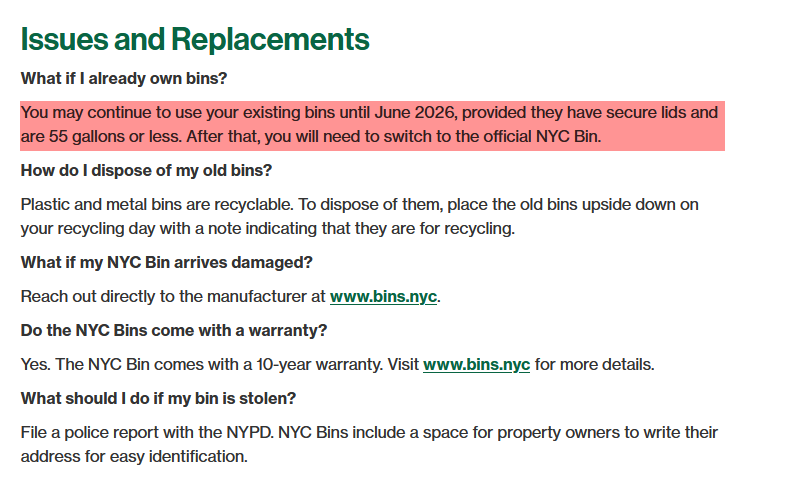 This is nothing more than a shakedown. Eric Adams probably gave the contract for these bins to a friend.