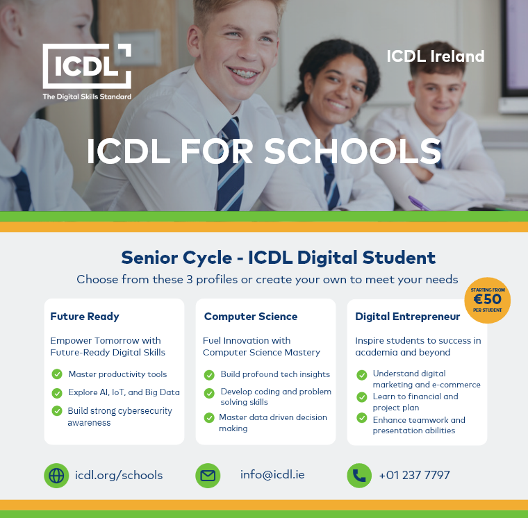 🌍 Spotlight on Transition Year! Equip your students with digital skills for their future.
Learn more: icdl.org/schools
#TransitionYear #ICDL #EdTech