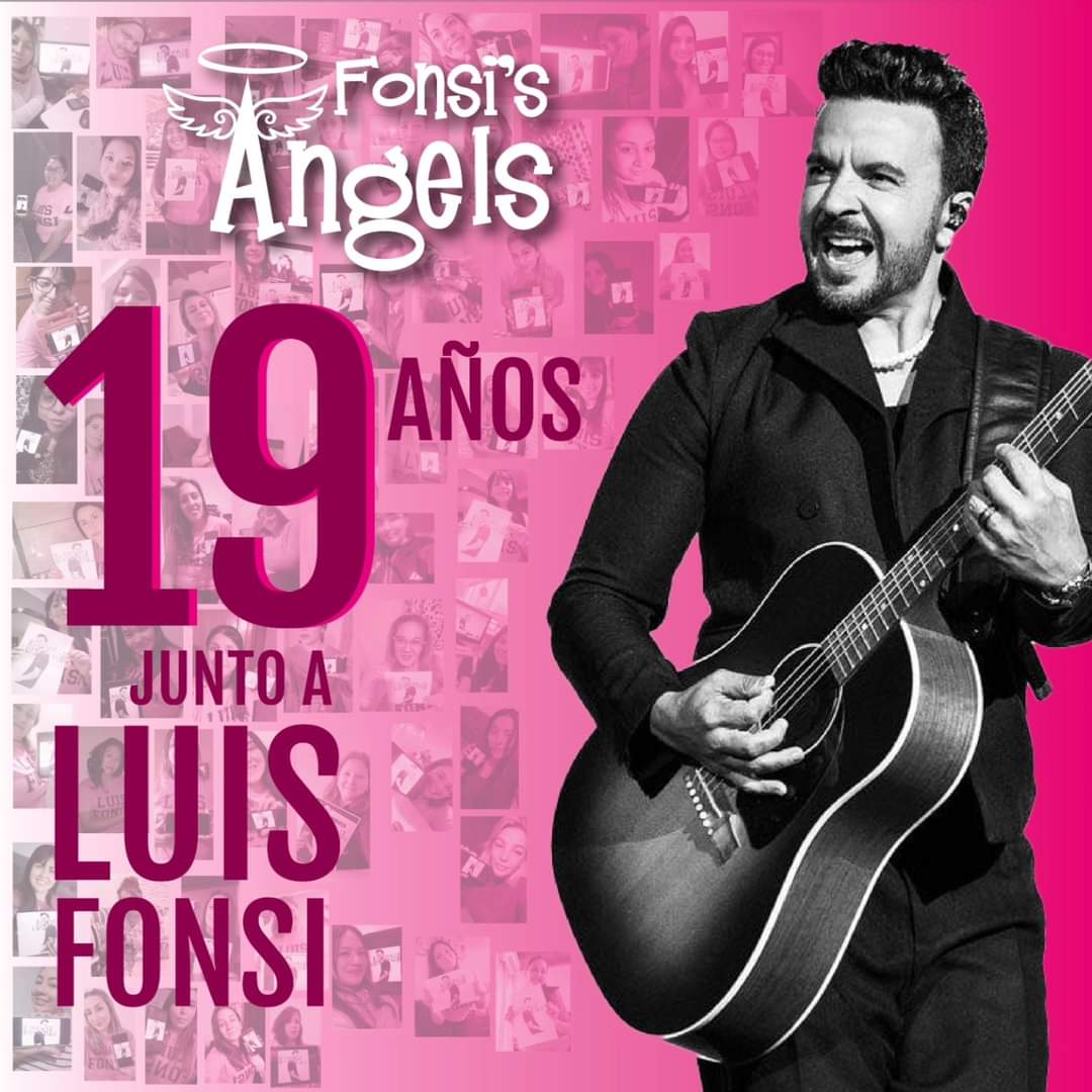 "Así como Charlie's Angels, Fonsi's Angels" 😇💖 HOY 19 años después festejamos 1 año más como fans club, y son miles las anécdotas las risas (las no tan risas 🫠) y cada momento vivido que llevamos dentro del corazón ❤️. 
Gracias 🩷🩷🩷

¡FELICES 19 AÑOS FONSI'S ANGELS! 😇😇😇😇