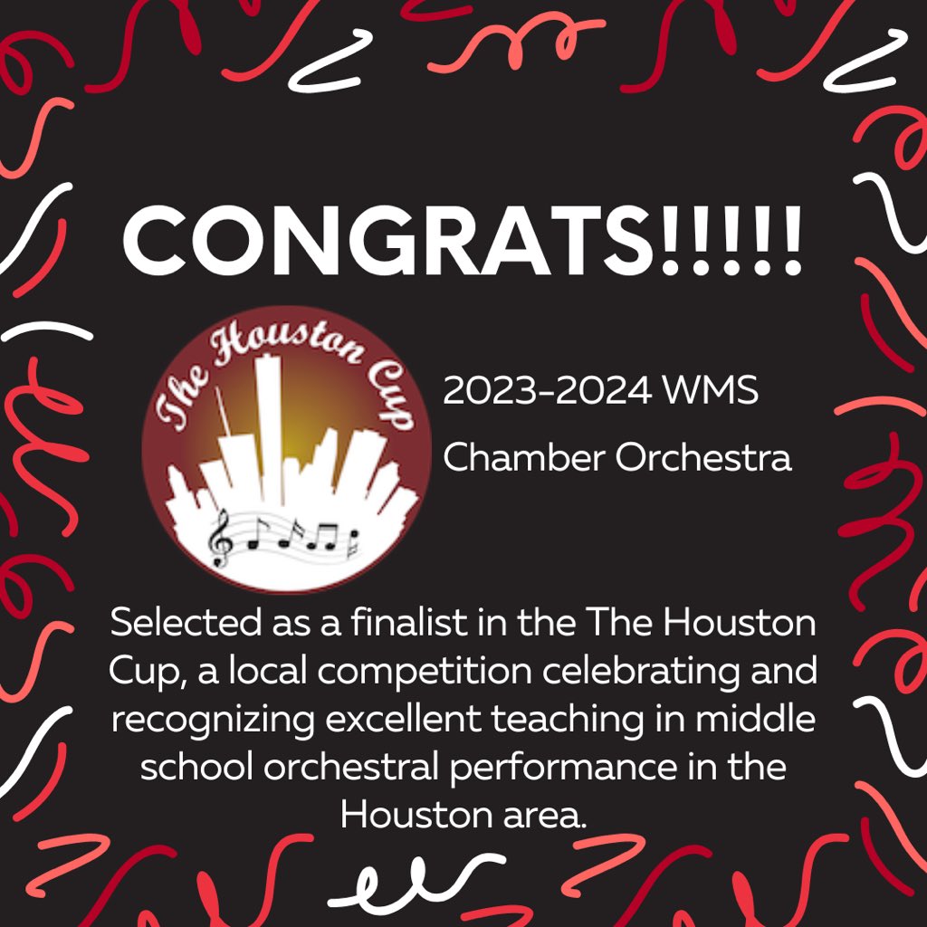 Congrats to last year’s Chamber on being selected as one of seven finalists! Such good groups to be associated with. Your hard work really paid off! #gopractice <a href="/HumbleISD_WMS/">Woodcreek Middle</a> <a href="/HumbleISD_Arts/">Humble ISD Fine Arts</a>
