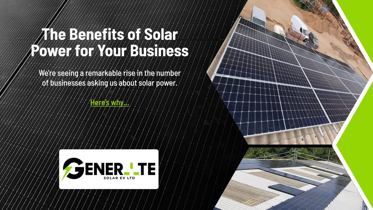 GenerateSolarEV's tweet image. How Businesses Can Benefit From Solar Power. We're seeing a remarkable rise in the number of businesses asking us about solar power. generate-solarev.co.uk/how-businesses…
