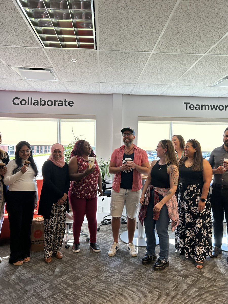 Move1069's tweet image. We popped by @MyIgniteNB with Bob from McDonalds to deliver some coffee and treats! ☕️ 

Congrats to Michelle &amp;amp; the Ignite team! If you want us to come do the same for YOUR office, enter the #McDonaldsCoffeeDrop on our website! 
#MoveMornings 
@Crashola 
@sarahjdbetts