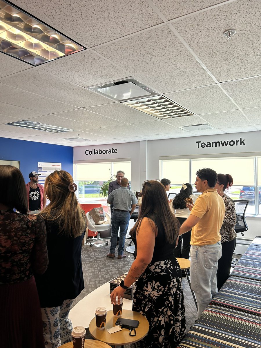 Move1069's tweet image. We popped by @MyIgniteNB with Bob from McDonalds to deliver some coffee and treats! ☕️ 

Congrats to Michelle &amp;amp; the Ignite team! If you want us to come do the same for YOUR office, enter the #McDonaldsCoffeeDrop on our website! 
#MoveMornings 
@Crashola 
@sarahjdbetts