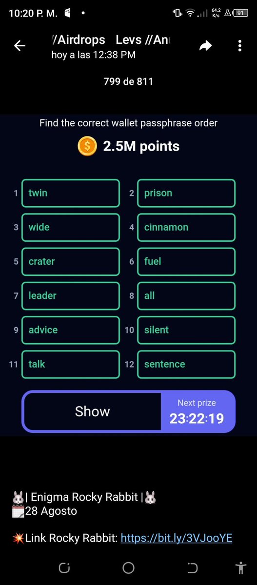 Every Telegram user should check out Rocky Rabbit. Best decision you'll make today! 🐰👍