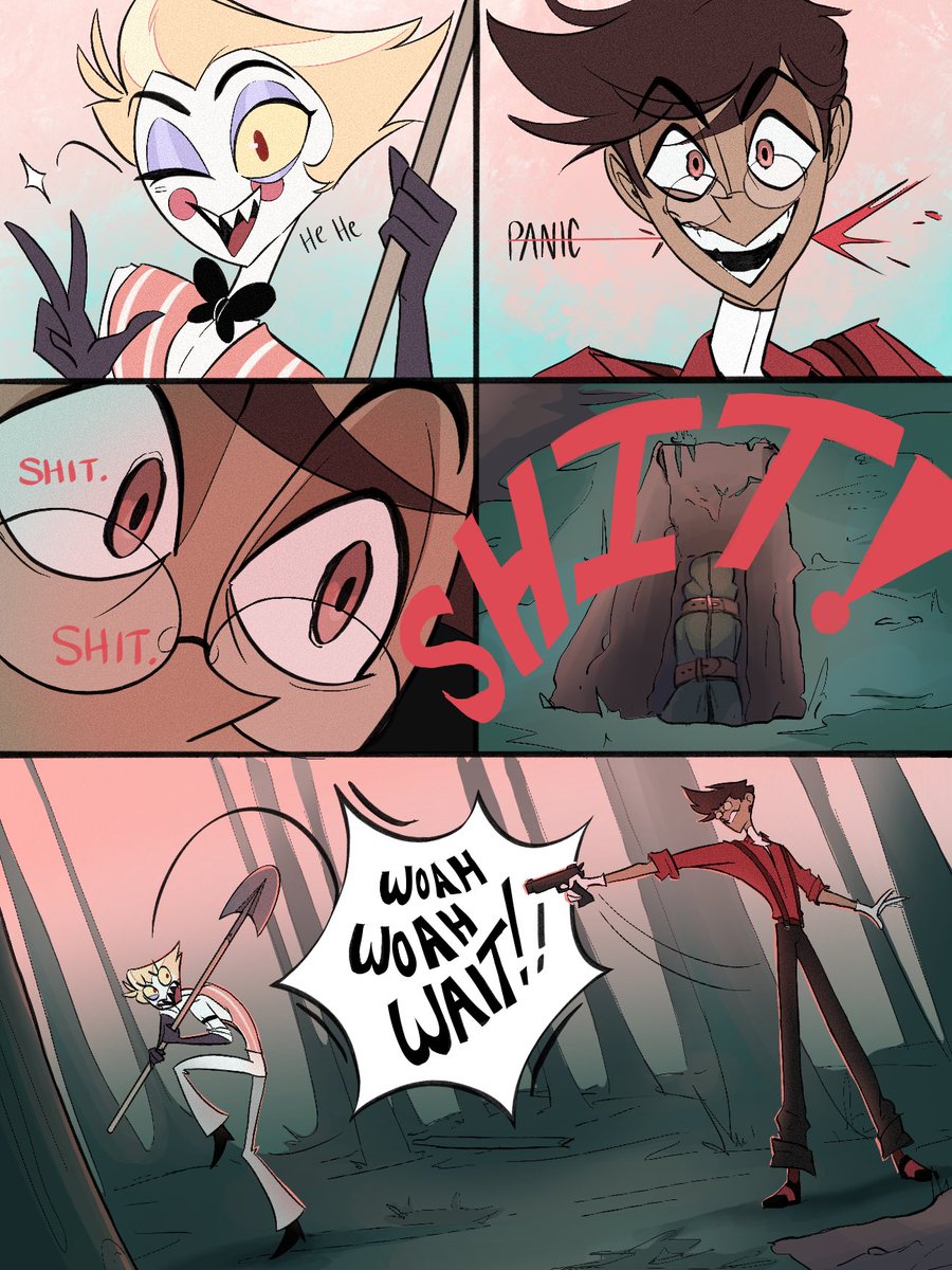 Eerie_patron's tweet photo. Chance Encounters: How they first met!

Can you spot the Hannibal reference? #Radioapple #HazbinHotelAlastor #HazbinHotelLucifer https://t.co/0Ccm7ZpXmx