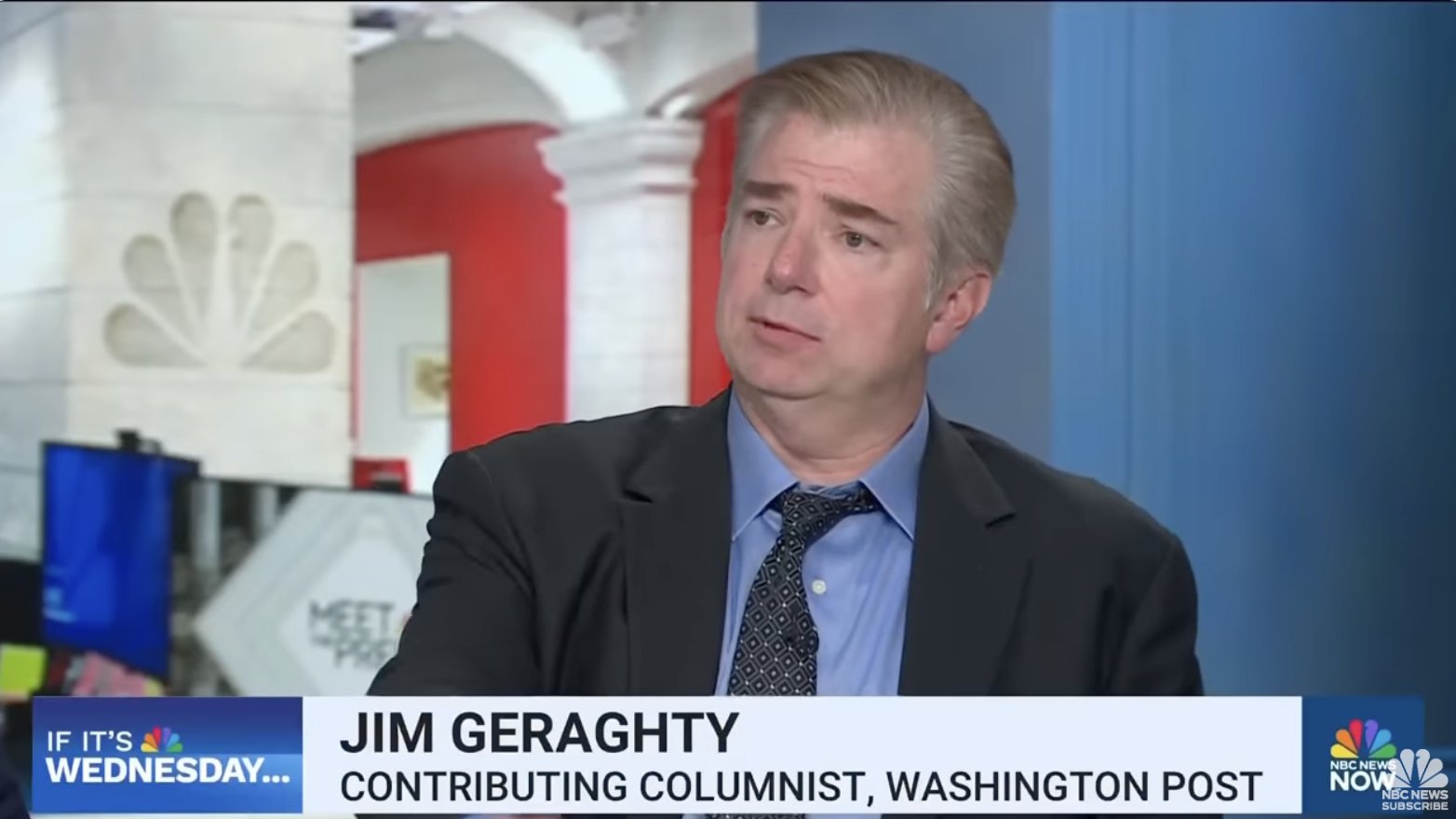 Jim Geraghty on X: "Did yesterday's Meet the Press Now appearance go well? Yes. Did my tie spontaneously decide to go askew, making me look like I stepped out of "The Paper