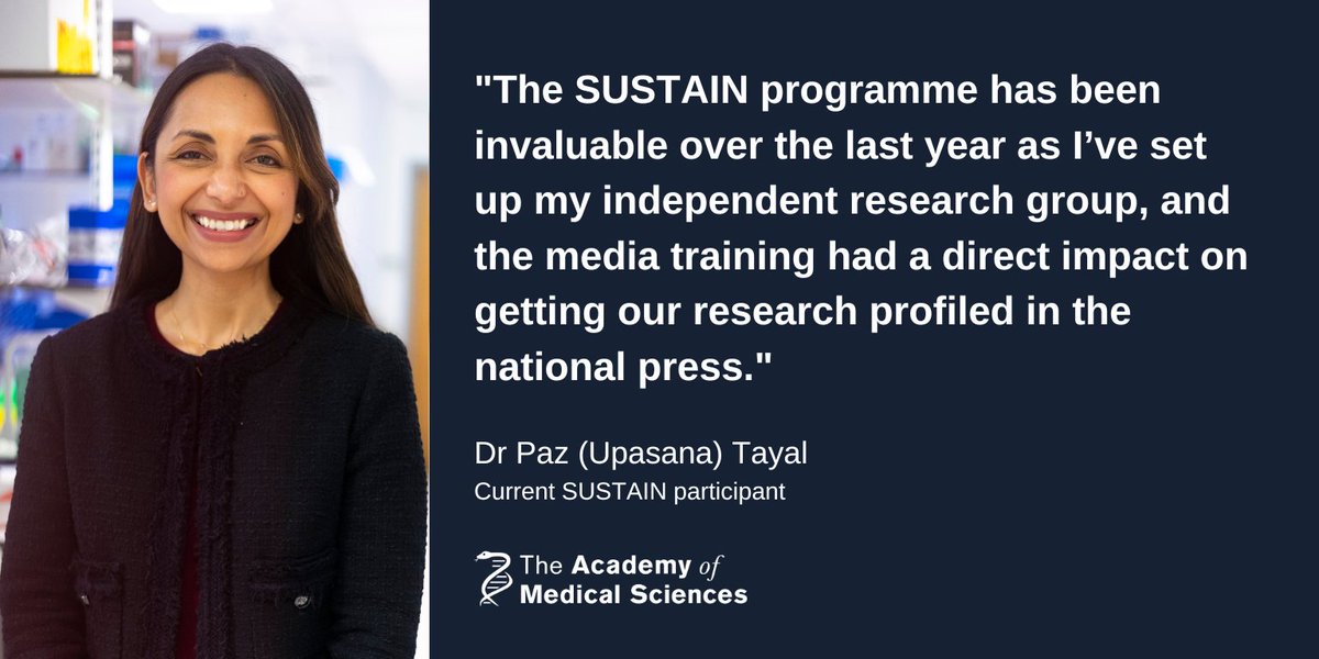 Royal Academy of Engineering (@raengnews) on Twitter photo The SUSTAIN programme by <a href="/acmedsci/">Academy of Medical Sciences</a> for women in research will be closing for applications on 5 September. Apply now to take part in a year of tailored career workshops, mentoring from a research leader and peer support: ow.ly/mvfR50QGzYh The SUSTAIN programme by <a href="/acmedsci/">Academy of Medical Sciences</a> for women in research will be closing for applications on 5 September. Apply now to take part in a year of tailored career workshops, mentoring from a research leader and peer support: ow.ly/mvfR50QGzYh