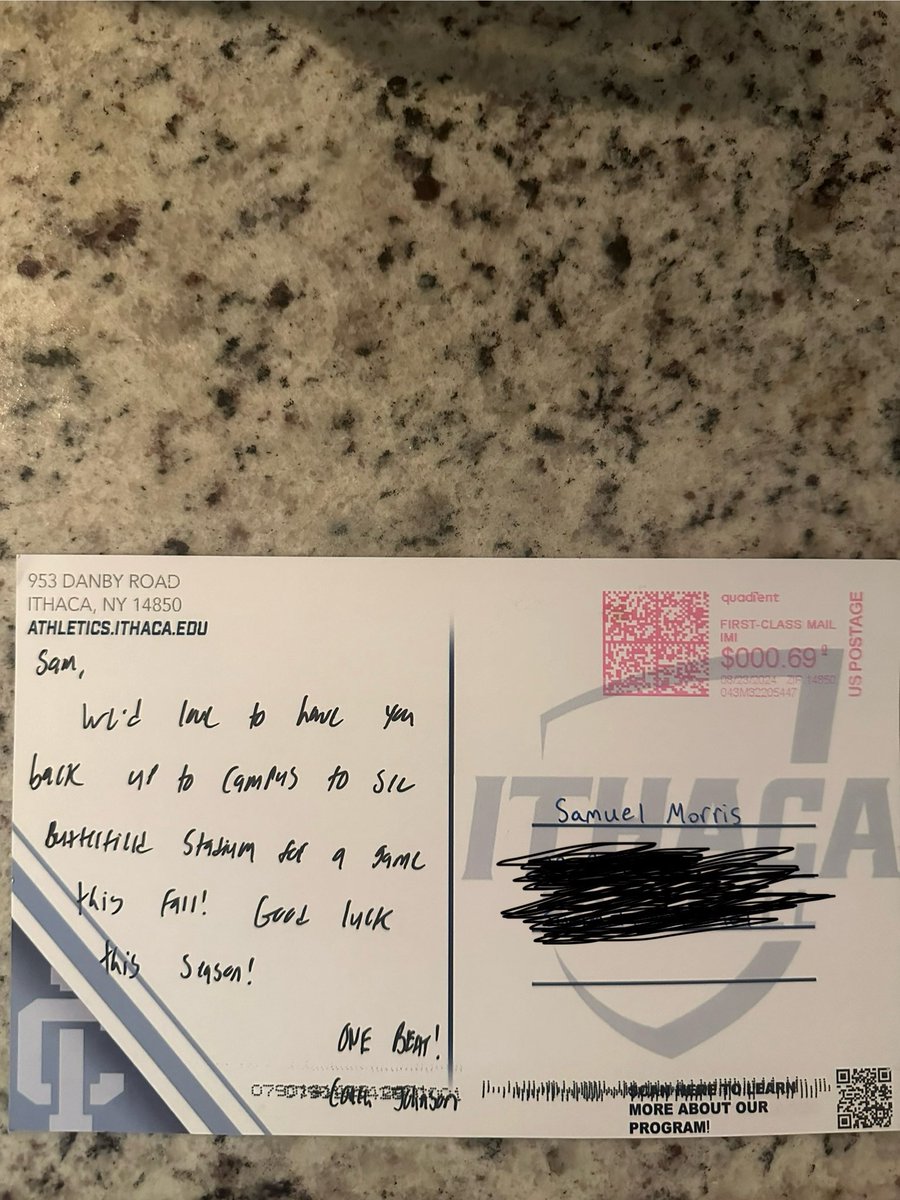 Samuel Morris (@samuel_morris_1) on Twitter photo Thank you so much <a href="/coachbjohnson15/">Ben Johnson</a> for the hand written letter. Cant wait to be up at Battlefield Stadium for a game!!! <a href="/SummitJerseyFB/">Summit Hilltopper Football</a> <a href="/IthacaBomberFB/">Ithaca Bomber Football</a> Thank you so much <a href="/coachbjohnson15/">Ben Johnson</a> for the hand written letter. Cant wait to be up at Battlefield Stadium for a game!!! <a href="/SummitJerseyFB/">Summit Hilltopper Football</a> <a href="/IthacaBomberFB/">Ithaca Bomber Football</a>