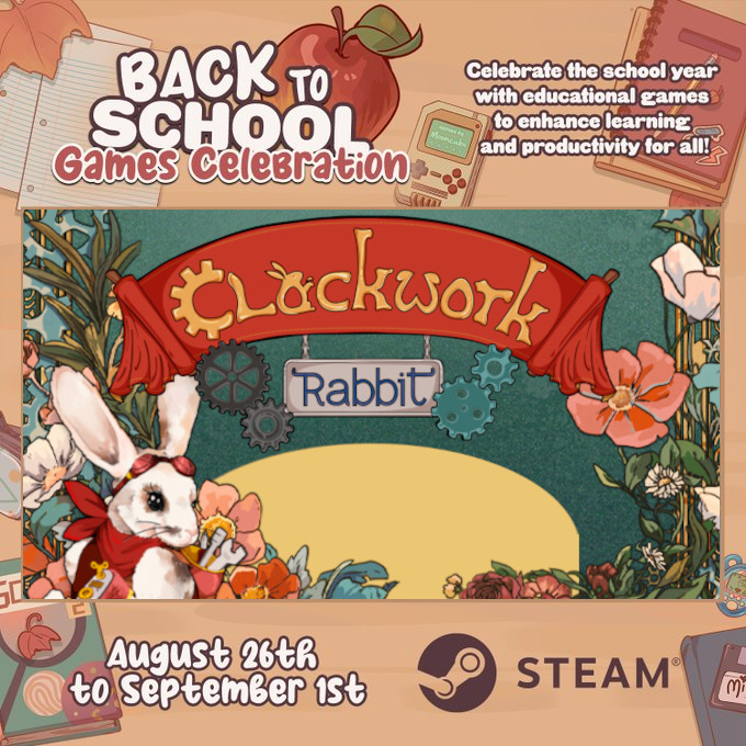 onionmilk_org's tweet photo. Thanks to @SpiritCityLofi for organizing Back To School Game Celebrations on #steam.

#BackToSchool #clockworkrabbit #indiegame #indiedev #throwbackthursday #rabbits https://t.co/i3dqQOlFvo