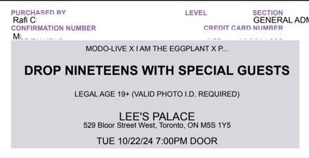 Excited to see the <a href="/drop_nineteens/">Drop Nineteens Official</a> in the flesh, especially as I missed seeing them in Washington DC by a couple of days. Hope they bring the vinyls of the Mayfield demos to the merch booth, one of the finest shoegaze releases this side of Slowdive.