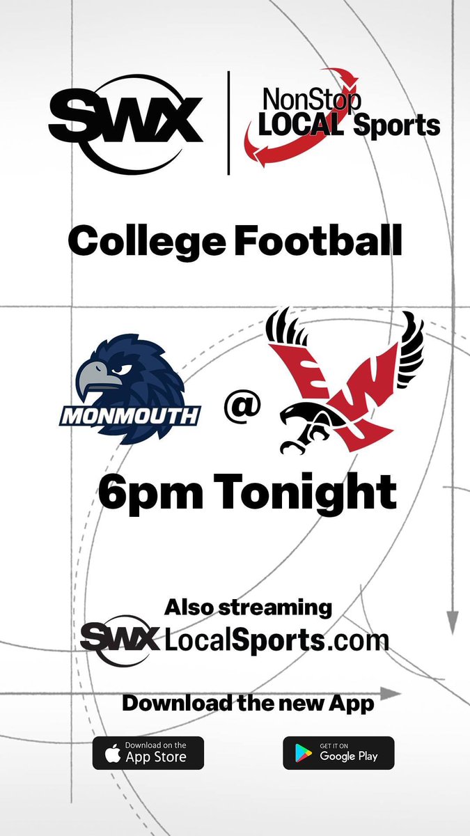 🚨GET UP <a href="/EWUFootball/">EWU Football 🏈</a> FANS, IT'S GAME DAY🚨

🦅📺Watch Eastern Washington's season opener against the Monmouth Hawks live on SWX at 6pm! See it on TV, or stream it on SWXLocalSports.com and our app!📲🏈