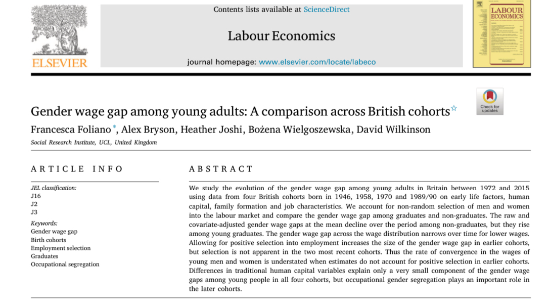 I just realised this paper is (finally) out! We study the gender wage gap among British young adults over 40 years. We have two main findings: 

sciencedirect.com/science/articl…

1/
