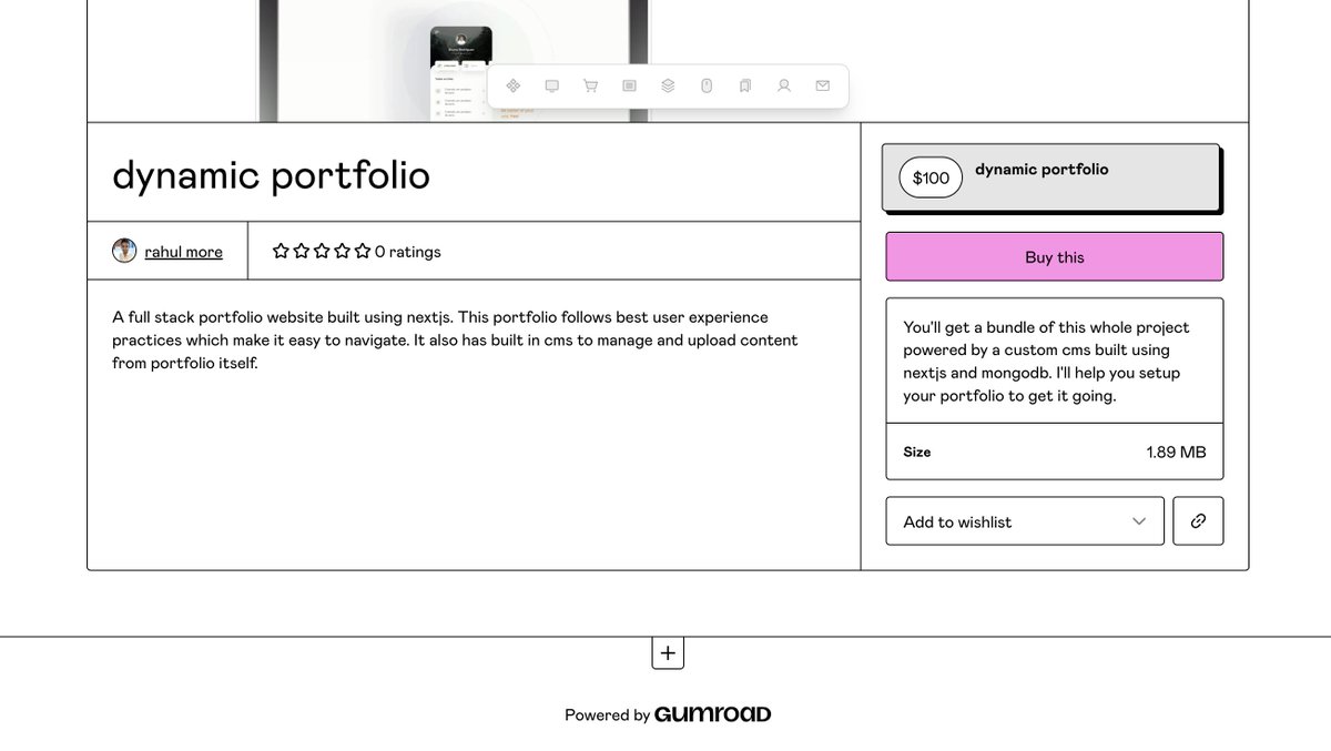 rahulmoreweb3's tweet image. added portfolio to gumroad, soon making it live.