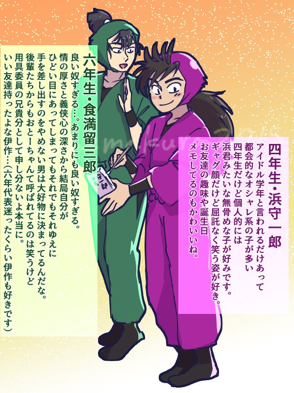 @no_TL
原作落乱65巻まで完走記念として現状好きだな~と思うキャラをひとまず学年と教師陣から各一名ずつ描いてみた絵。アニメに関してはまだいくつか齧り始めたところなので情報不足な面は多々あるけどとりあえず全キャラ中一番としてはやっぱり土井先生が強い気がしてる。