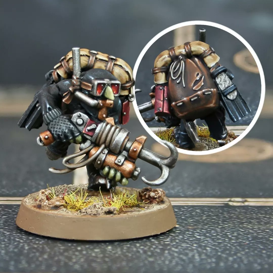 This Grot is the final miniature from my Kommandos. I am done. It only took me 3 years. ☺️