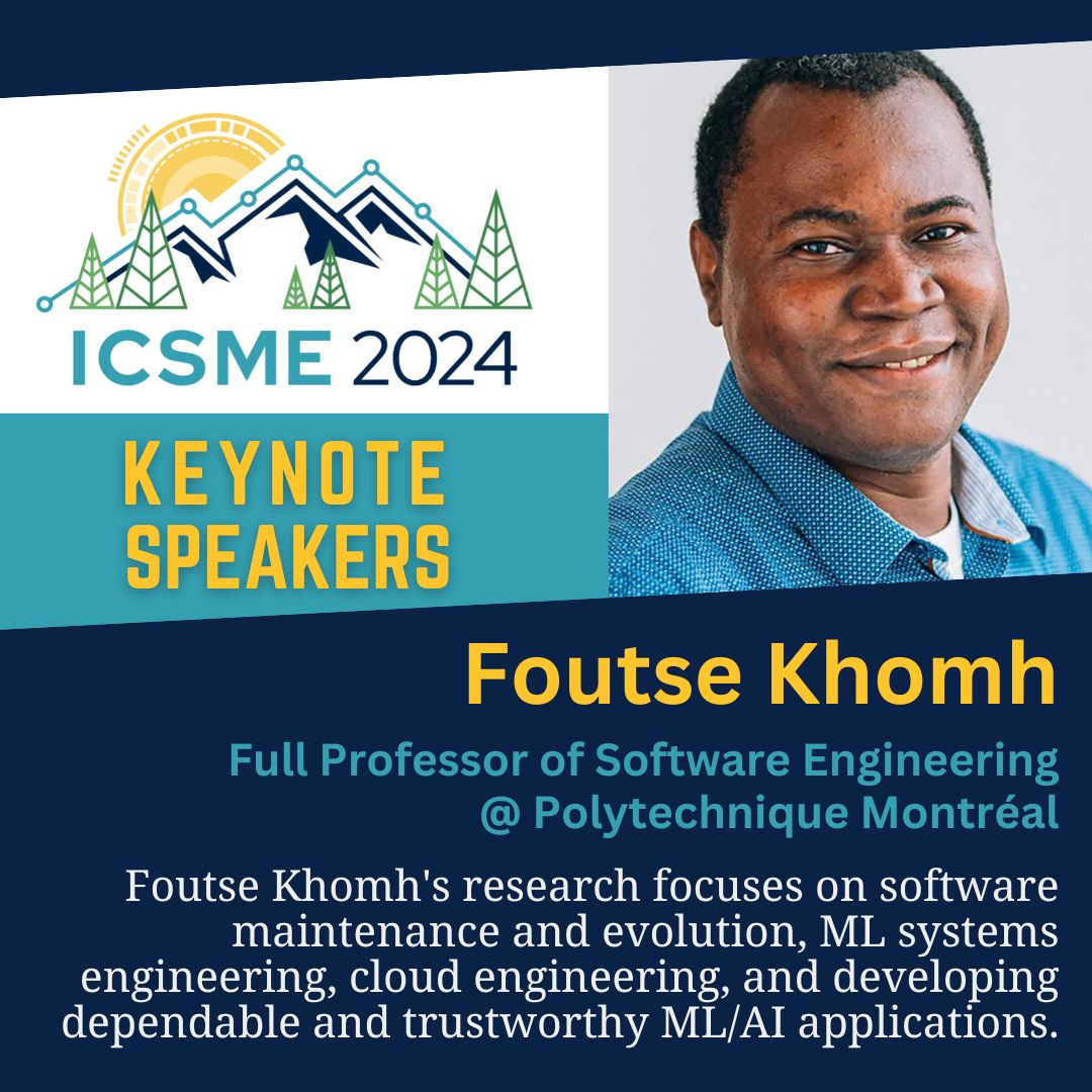 We're thrilled to announce our keynote speaker, Foutse Khomh! 🤩
Don't miss the talk! Learn more at: conf.researchr.org/info/icsme-202…

#ICSME2024