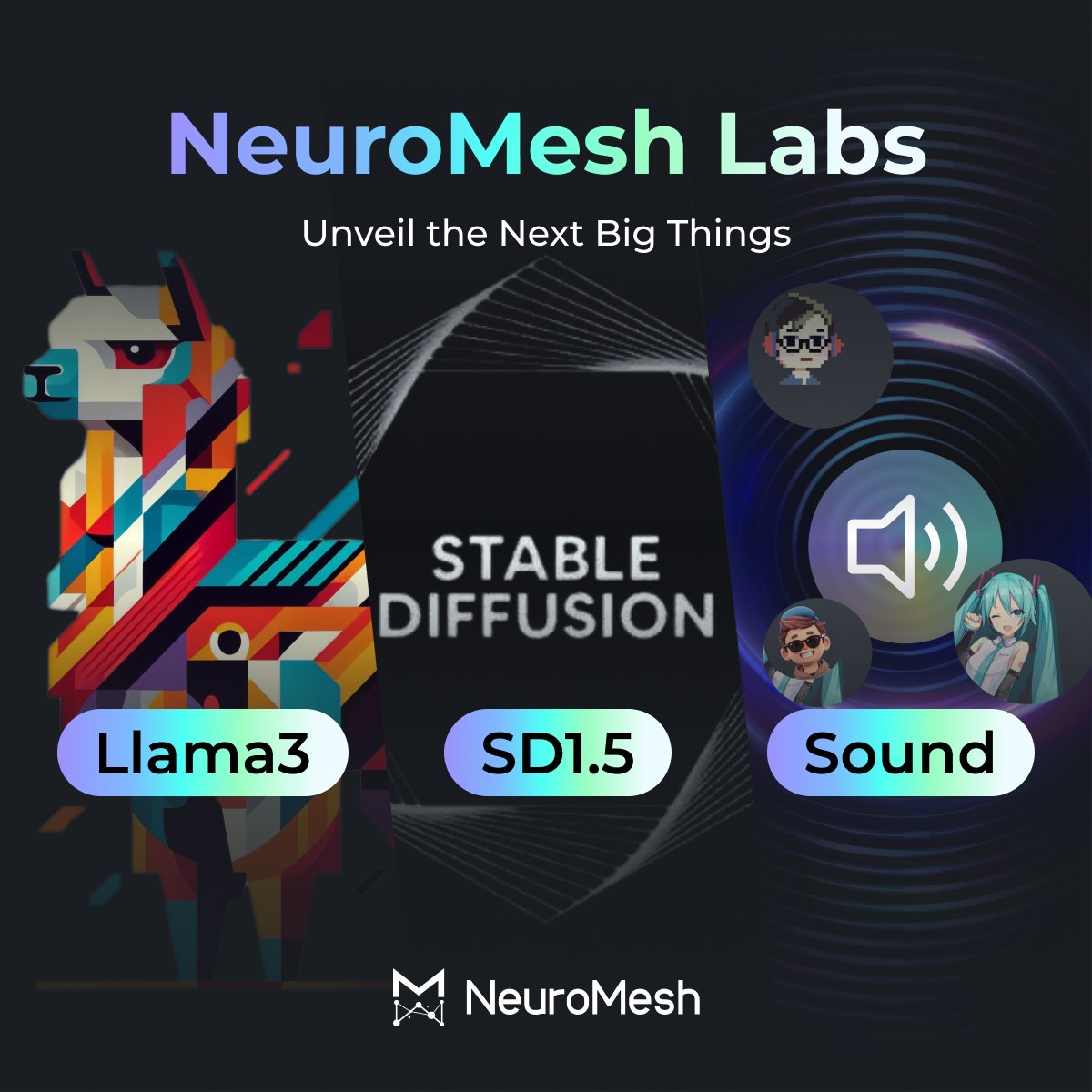 🚀 Introducing NeuroMesh Labs!

NeuroMesh Labs is the first showcase of our accessible and affordable AI services! Explore and try models like Llama3, Stable Diffusion 1.5, and our digital CTO—all built on distributed consumer GPUs. Our platform simplifies and enhances web3 AI