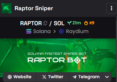Raptor Sniper | Snipe First, Trade Fast tweet media