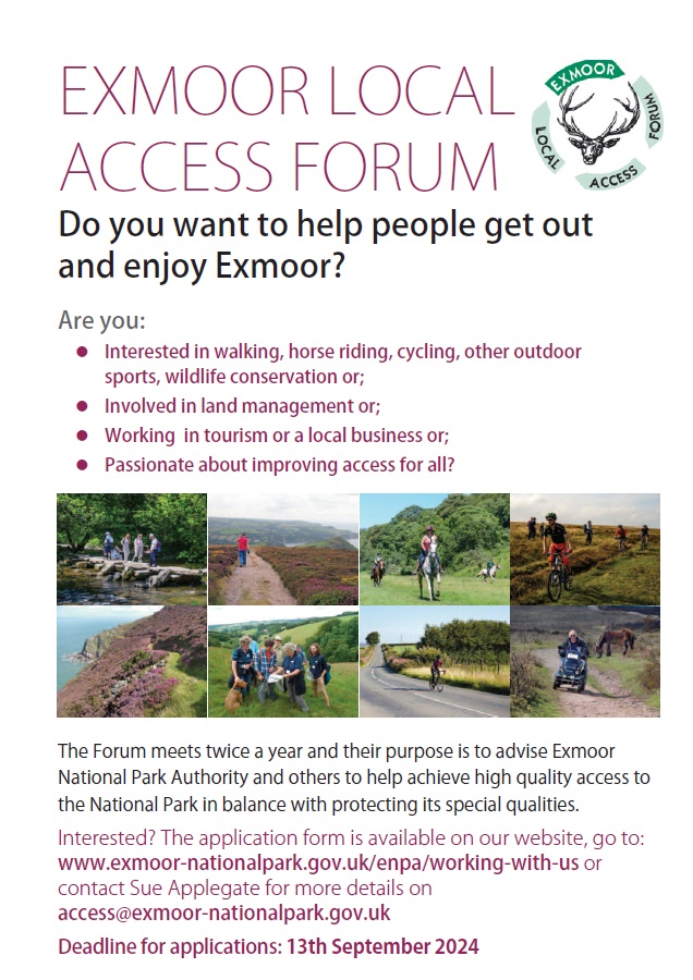 Join the local access forum, we're looking for new members - Closing date is 13th September 2024 so get your applications in...