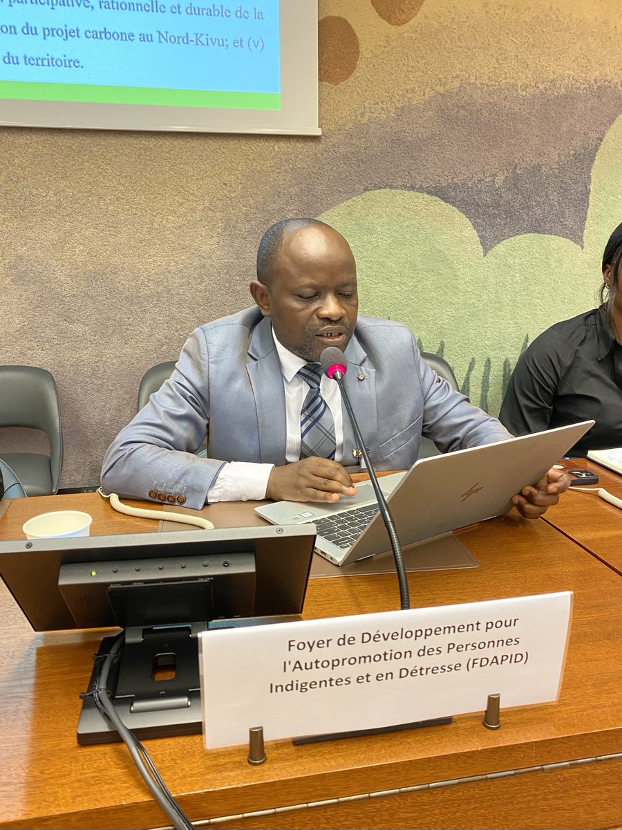 UPRinfo's tweet photo. #PS47 FDAPID a parlé des #DroitsEnvironnementaux, des #Droits de l'Homme et des #Indigènes à la 🇨🇩. Ils ont appelé la #RDC à investir dans les #ÉnergiesRenouvelables et l'#ÉconomieVerte, et à imposer aux entreprises des exigences en matière de protection des droits de l'homme. https://t.co/vlVQjHRKo6