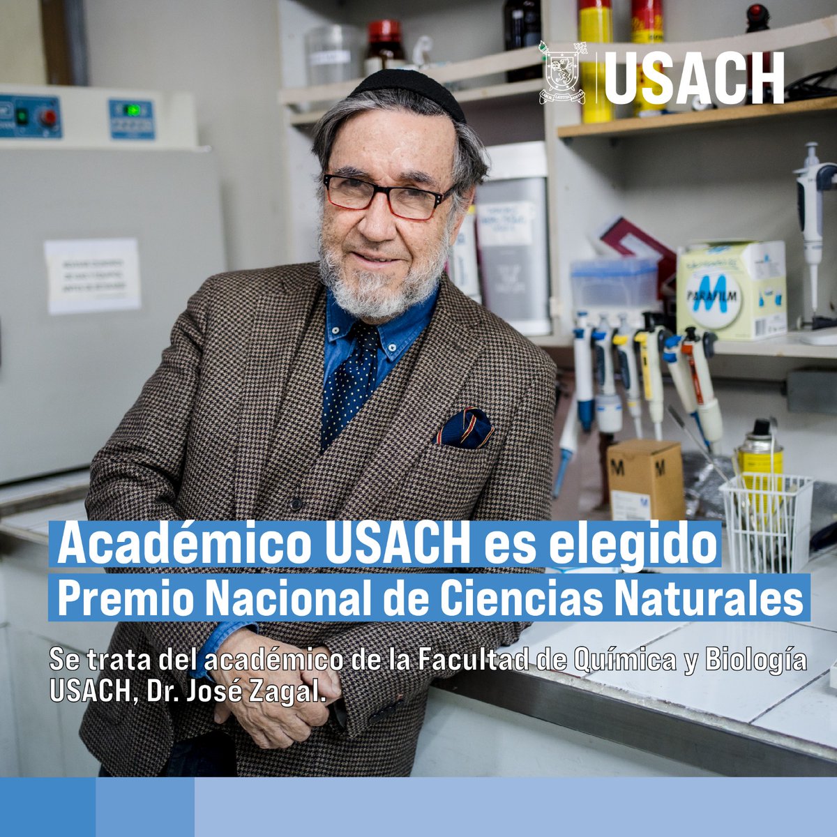 usach's tweet photo. ¡Orgullo para la @usach!🦁🤩

📌Desde nuestro Plantel saludamos y felicitamos al académico de la Facultad de Química y Biología, Dr. José Zagal, que ha sido elegido Premio Nacional de Ciencias Naturales 2024, máximo reconocimiento que otorga el Estado en esta disciplina.👏🏾 https://t.co/evIEcTNAbD