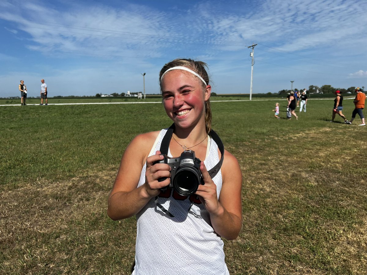 Madison V of JCC finished 3rd at Weeping Water.  Ten minutes later and she’s on photography duty.