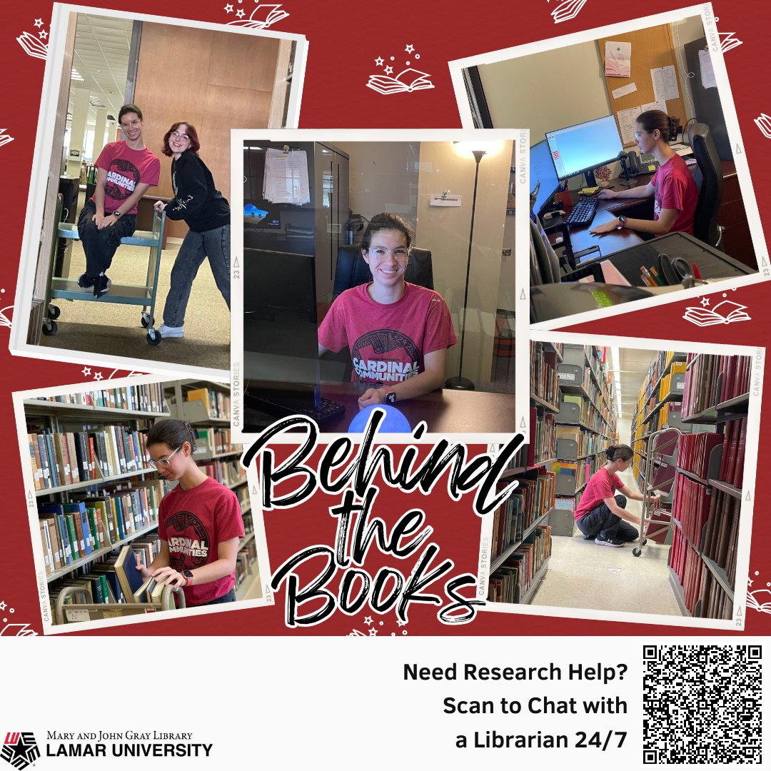 LamarUnvLibrary's tweet image. 📚 Behind the Books: Meet Vanessa, Library Associate
Today we’re shining the spotlight on Vanessa in the Circulation Department. Vanessa’s job at the library is a lot like Teri’s. Vanessa’s goal is to become a game warden after college.