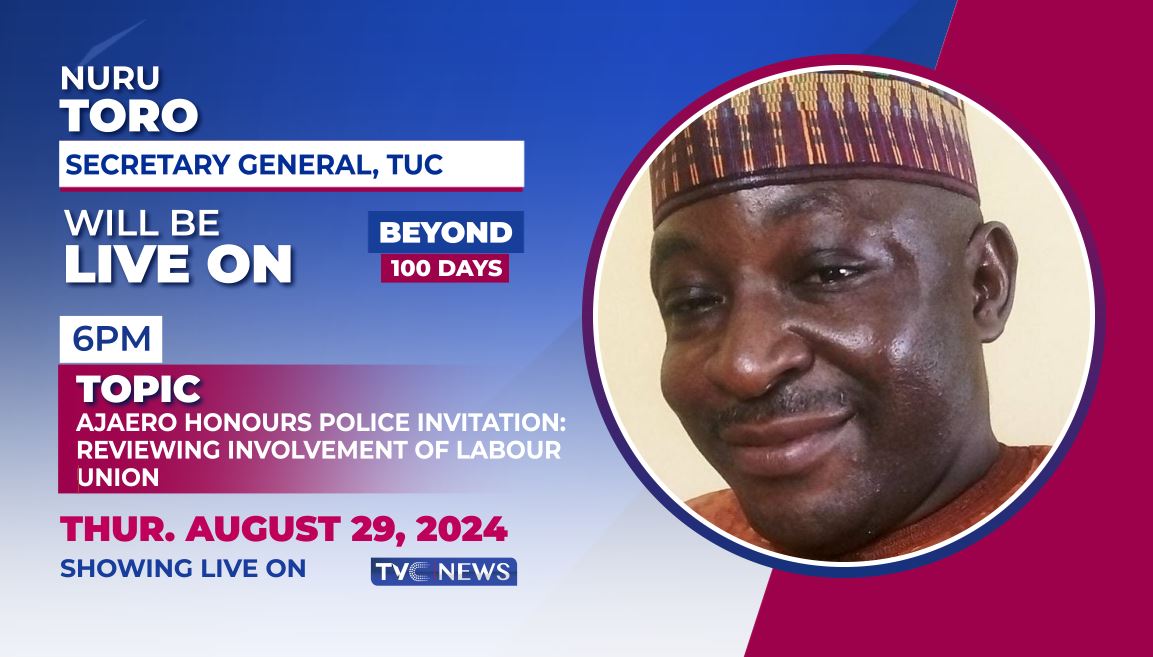 The General Secretary of the Trade Union Congress, Nuru Toro, will be our guest on today's edition of #Beyond100Days at 6PM

Mr Toro will review NLC President's honouring of the <a href="/PoliceNG/">Nigeria Police Force</a>  invitation and the involvement of Labour union.
