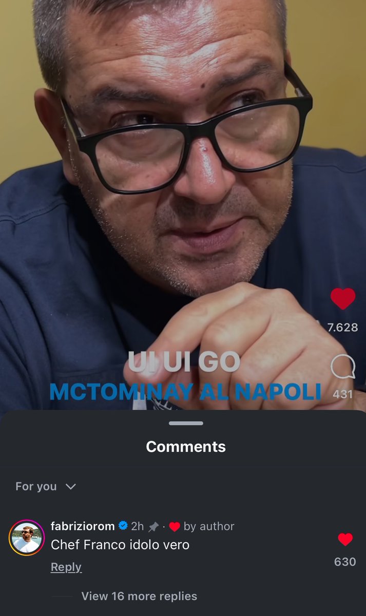 Fabrizio Romano che commenta Chef Franco.

Onestamente non so più cosa sia reale