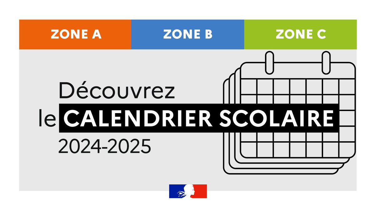 🗓 L'année scolaire 2024-2025 débute dans quelques jours, le lundi 2 septembre ! 

Pour consulter le calendrier scolaire officiel, rendez-vous en ligne sur education.gouv.fr/calendrier-sco…