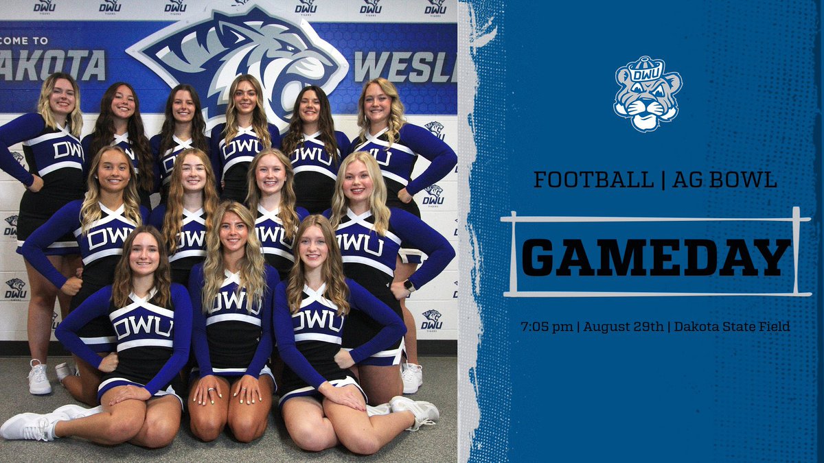 DWTigerCheer's tweet photo. HAPPY GAME DAY! First game of the season! We are traveling to Dakota State! Let’s go Tigers!🐯💙 https://t.co/cqNIPz9mHF