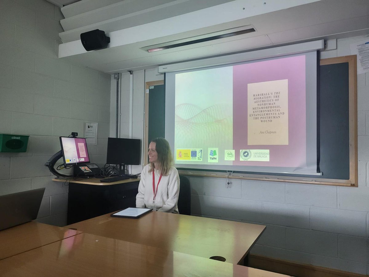 posthuman_uz's tweet photo. 📄 In turn, our team member Ana Chapman (@_AnaChapman) delivered the paper "Marshall's The Migration: The aesthetics of nonhuman metamorphosis, environmental entanglements and the posthuman wound". https://t.co/2bVwrFXuad