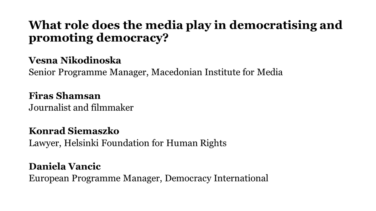 #IDDC2024 #SwissDemocracyDay

In einer #Paneldiskussion sprechen Expert:innen aus der Perspektive der öffentlich-rechtlichen  Medien, der sozialen Medien, der Medienkompetenzen und der Wahlen und Abstimmungen. Kommt vorbei und diskutiert mit!

Mehr Infos: polit-forum-bern.ch/veranstaltung/…