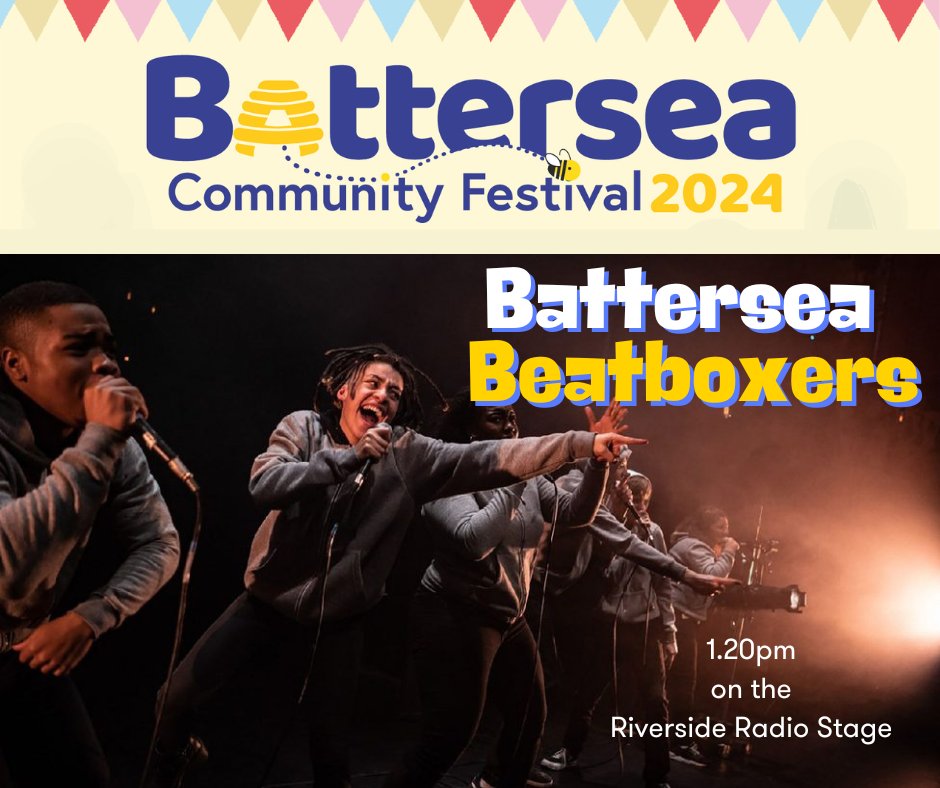 Battersea Community Festival (@battersea_fest) on Twitter photo 🐝The Battersea Beatboxers <a href="/BACBeatboxAcad/">BAC Beatbox Academy</a> will be perfroming LIVE on the <a href="/ThisisRiverside/">Riverside Radio</a> stage on Saturday 7th September
🐝The Battersea Community Festival in Shillington Park. It's a FREE event. We'll see you there! 🐝The Battersea Beatboxers <a href="/BACBeatboxAcad/">BAC Beatbox Academy</a> will be perfroming LIVE on the <a href="/ThisisRiverside/">Riverside Radio</a> stage on Saturday 7th September
🐝The Battersea Community Festival in Shillington Park. It's a FREE event. We'll see you there!