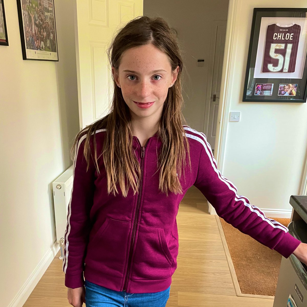 thegreatsd's tweet photo. @JamTarts Chloe all set for her first European  game. Mon the JT’s. #jamtarts #hmfc #heartofmidlothian https://t.co/zJoVGCaaDw
