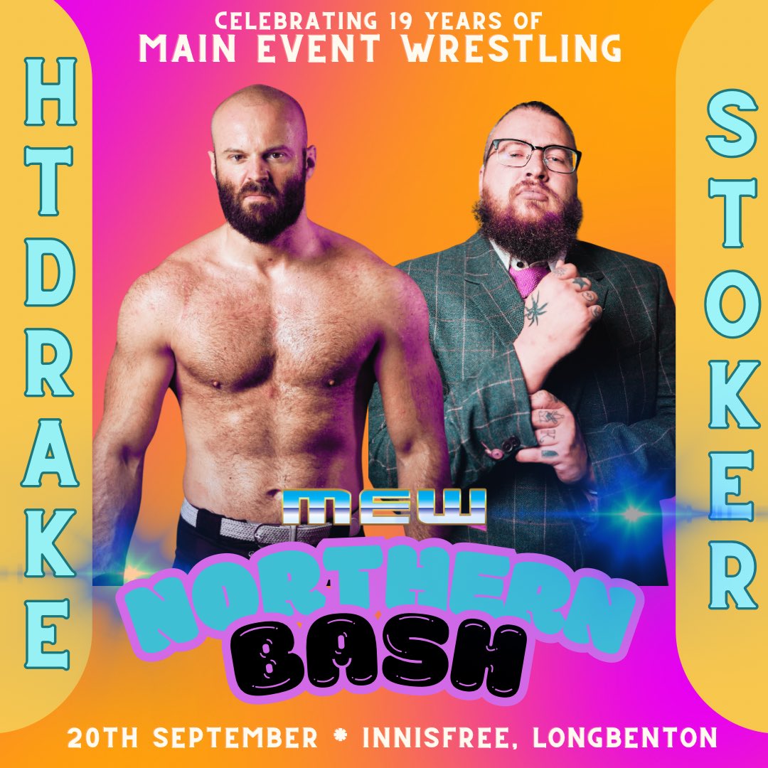 MEWrestlingUK's tweet photo. There is a lot of history between HT Drake and Mr D. So it come as no surprise that he has asked for a match between Drake and his latest recruit: Mister Stoker for the biggest MEW show of the year https://t.co/BWcUVUk0Yh