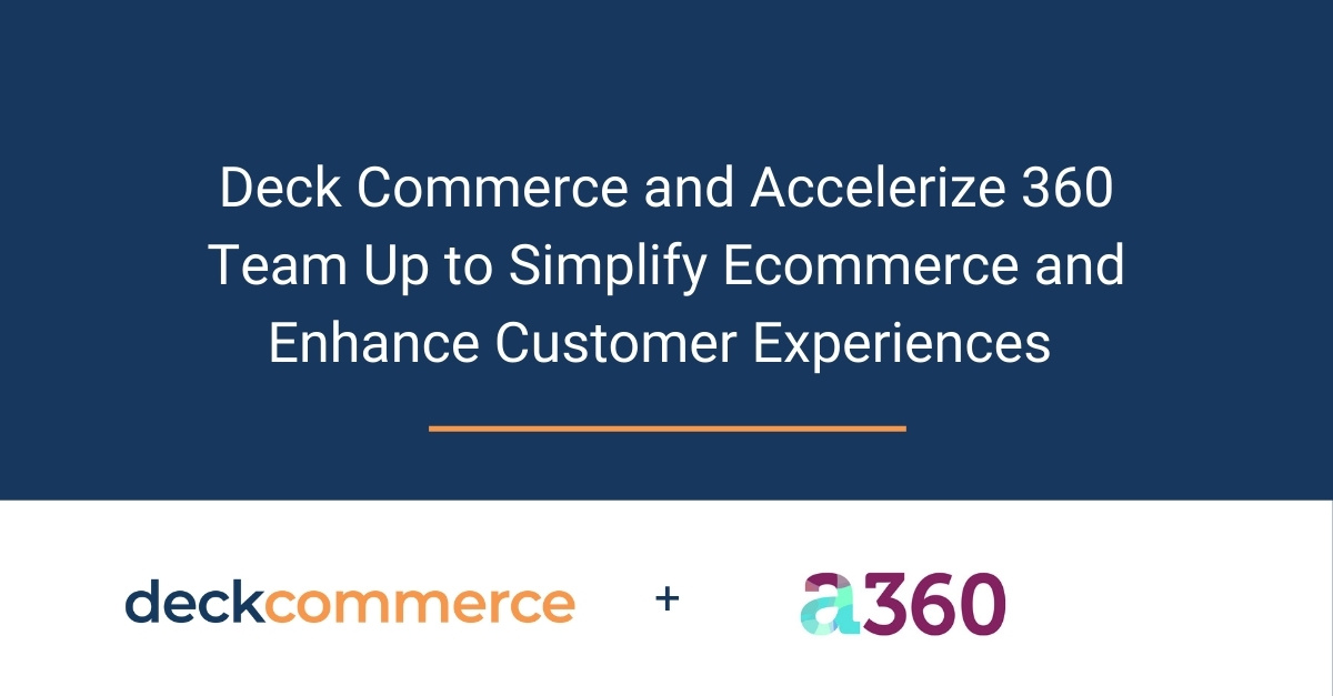 DeckCommerce's tweet image. We’re excited to team up with Accelerize 360, a top digital transformation agency that aligns with our mission to help retailers &amp;amp; brands grow through omnichannel commerce.

#eCommerce #TechPartnerships