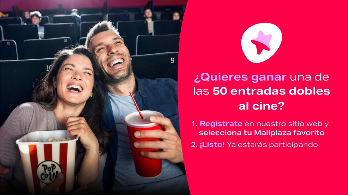#CONCURSO🗣️
¡PARA LOS CINÉFILOS!⚡️🎥  ️ 

Participa en mallplaza.com/cl/concurso-en…, inscríbete y podrás ganar una de 50 entradas dobles sin restricción.