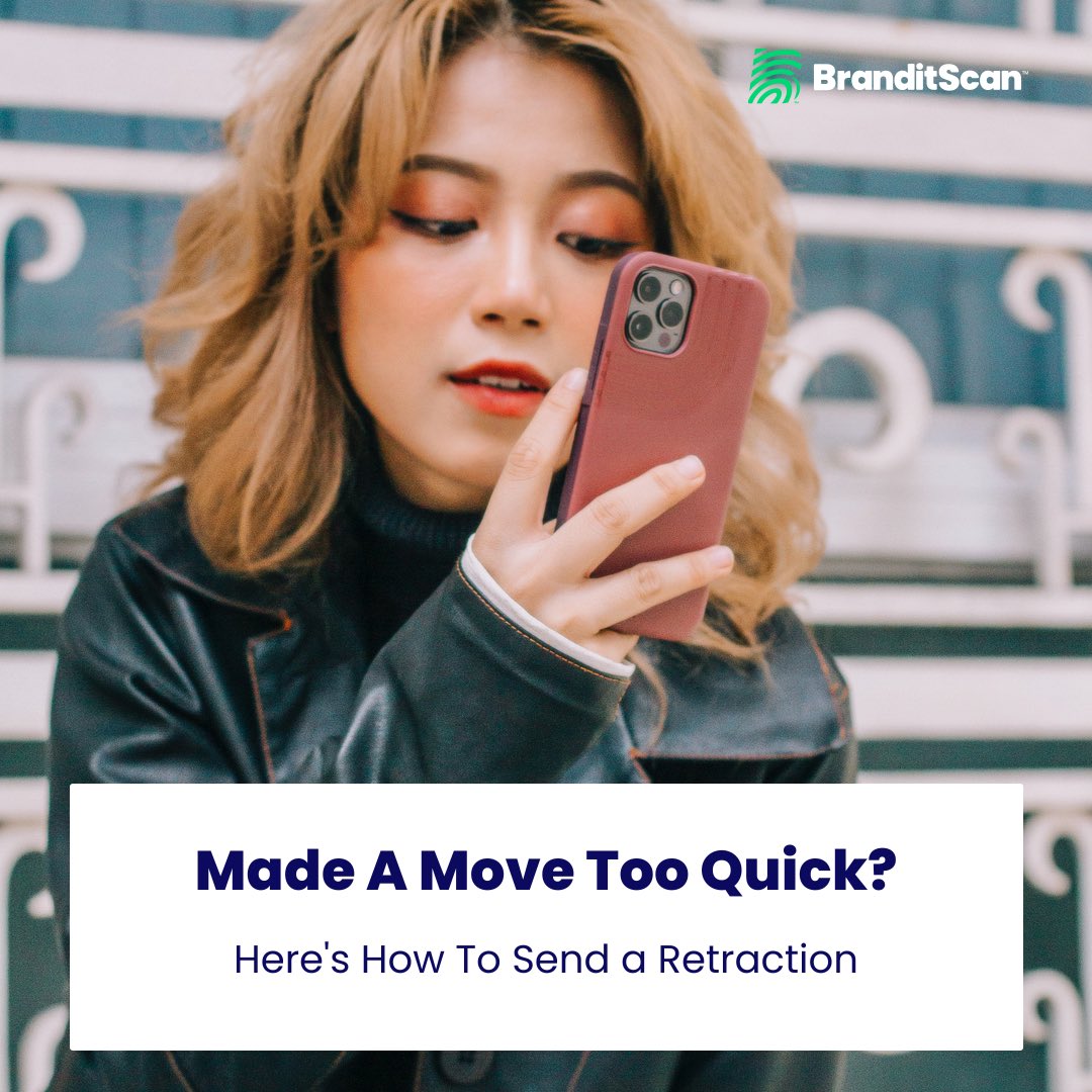 BiS_Support's tweet image. Oops! Need to retract a notice? No worries! 💚 Just email Help@Branditscan.com or hit up our Live Chat, and we’ve got you covered! 🔒

Need help? 💬 Our DMs are open! 

For more detail, check out our help center article: 
branditscan.zendesk.com/hc/en-us/artic…