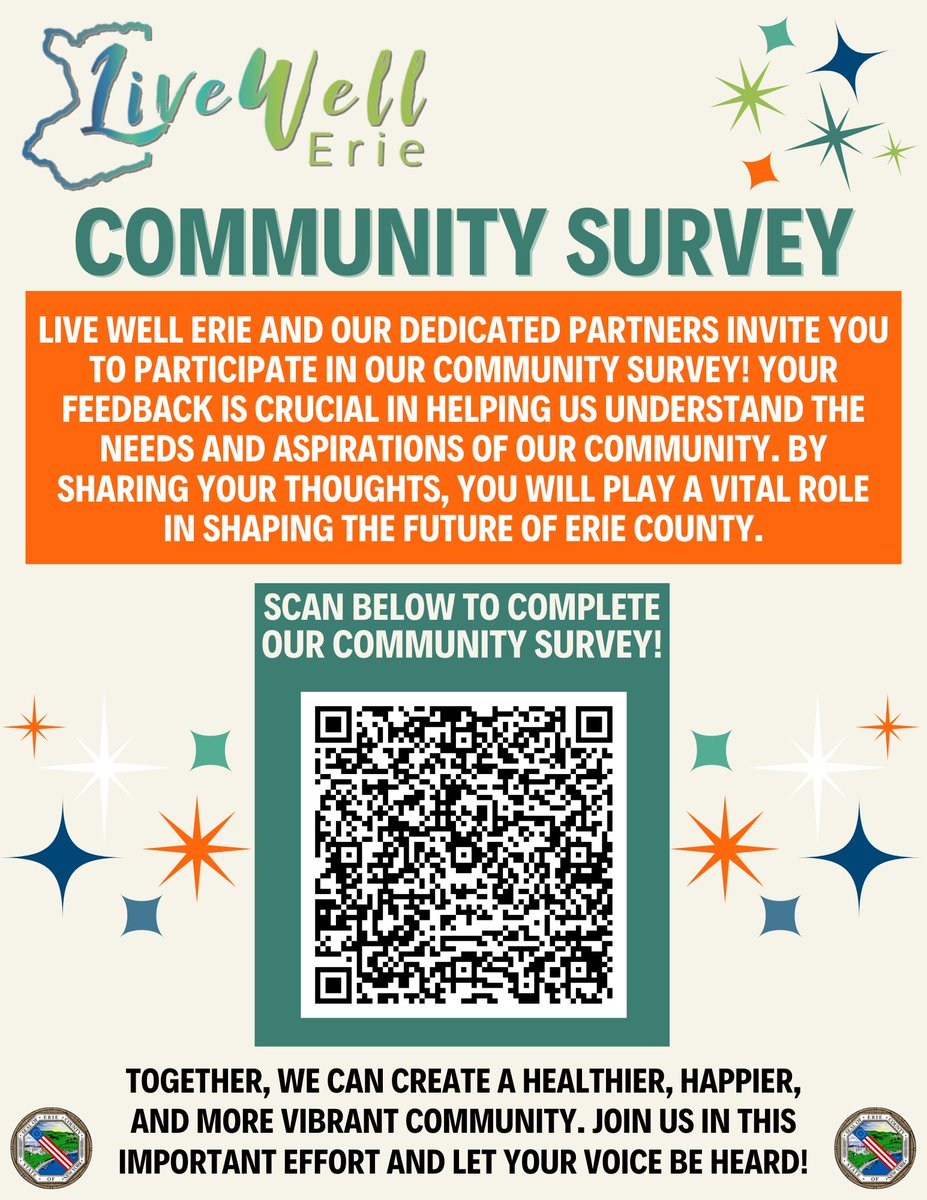 Please take a few minutes to complete this survey from <a href="/livewellerie/">Live Well Erie</a>  to help them understand the community's needs and priorities better and to allow them to tailor initiatives more effectively. forms.office.com/r/Ccmxzubyfv