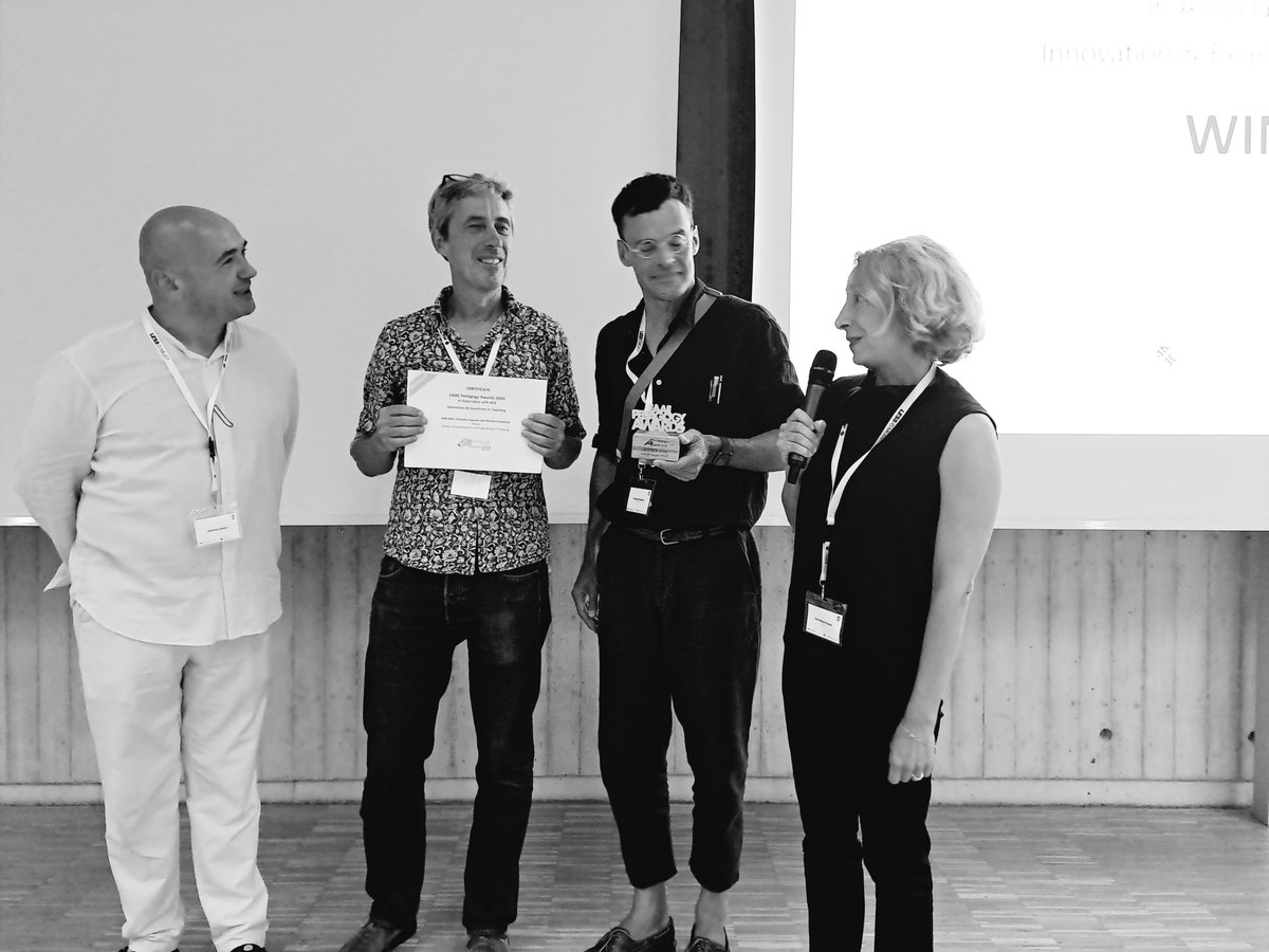WINNER EAAE Pedagogy Awards 2024
Congratulations to Hani Buri, François Esquivié and Nicolas Grandjean from the School of Architecture and Engineering of Fribourg in Switzerland with their project Seminar Reuse!
In association with <a href="/Ace_Cae/">ACE CAE</a> 
👉Check: eaae.be/event/winner20…