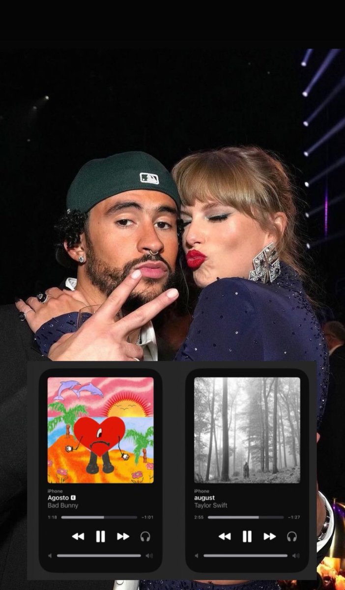 taylorswiftbr's tweet image. Bad Bunny postou, em seu Instagram Stories, sua canção “Agosto” e “august” de Taylor Swift. 🤍