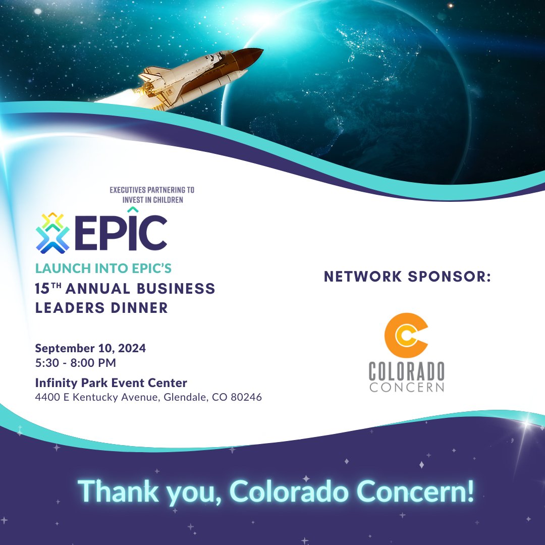 Executives Partnering to Invest in Children (EPIC) (@epicimpactorg) on Twitter photo Thanks to <a href="/ColoConcern/">Colorado Concern</a> for their support in advancing early childhood care and education through their Network sponsorship of our Annual Business Leaders Dinner on Sept. 10. We're excited to honor EPIC members and innovative businesses expanding #ChildCare access in #Colorado. Thanks to <a href="/ColoConcern/">Colorado Concern</a> for their support in advancing early childhood care and education through their Network sponsorship of our Annual Business Leaders Dinner on Sept. 10. We're excited to honor EPIC members and innovative businesses expanding #ChildCare access in #Colorado.