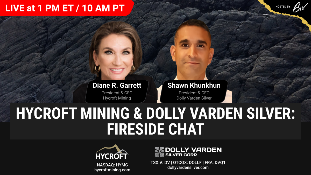 I'm looking forward to joining fellow mining CEO <a href="/ShawnKhunkhun/">Shawn Khunkhun</a> of <a href="/SilverVarden/">Dolly Varden Silver</a> for a candid chat today about our projects, our industry experience and the current state of the silver market. 

Register here to watch live: events.6ix.com/preview/hycrof…

$HYMC $DV.V