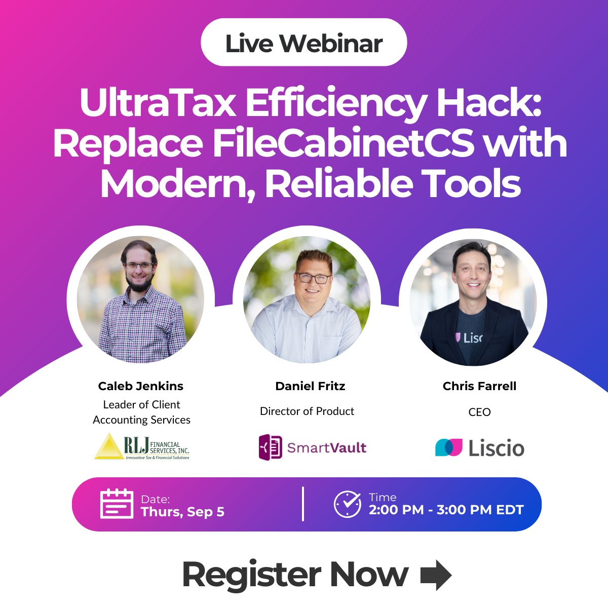 LiscioCX (@lisciocx) on Twitter photo Sticking with outdated systems because they’re familiar? It’s time for a change! 🚀
Join our Sept 5th webinar to see how the <a href="/SmartVault/">SmartVault</a> + Liscio integration and Tax Automation feature offer a modern solution—without replacing UltraTax CS.
👉Sign Up: register.gotowebinar.com/register/77050… Sticking with outdated systems because they’re familiar? It’s time for a change! 🚀
Join our Sept 5th webinar to see how the <a href="/SmartVault/">SmartVault</a> + Liscio integration and Tax Automation feature offer a modern solution—without replacing UltraTax CS.
👉Sign Up: register.gotowebinar.com/register/77050…