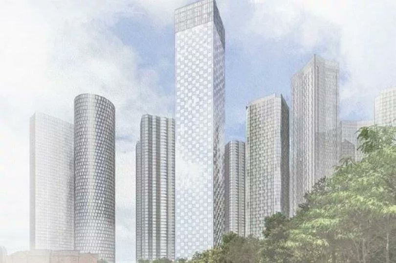 APPROVED 
2,388 expensive apartments in 5 skyscrapers 

Labour Party in Manchester are  fuelling a housing crisis for developer profit. 

Includes: 
Peloton spin space,  a dog spa, Mahjong Room, virtual golf driving range

Does not include:
Any affordable/social housing