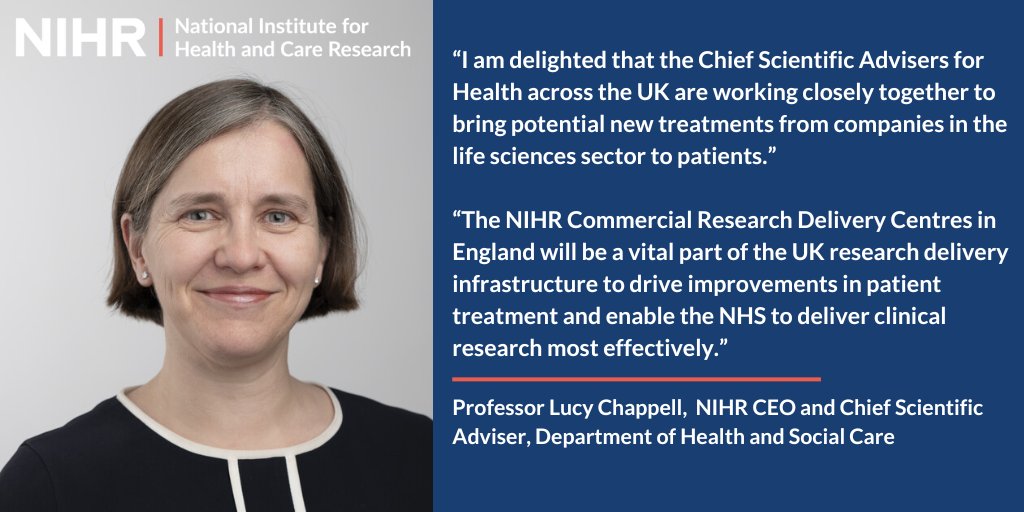 Our CEO @lucychappell2 has welcomed the announcement of a £300m investment to boost clinical trials in the UK. This is part of a 5 year investment into the UK’s health and life sciences sector. @dhscgovuk Read more ➡️ nihr.ac.uk/news/nihr-welc…