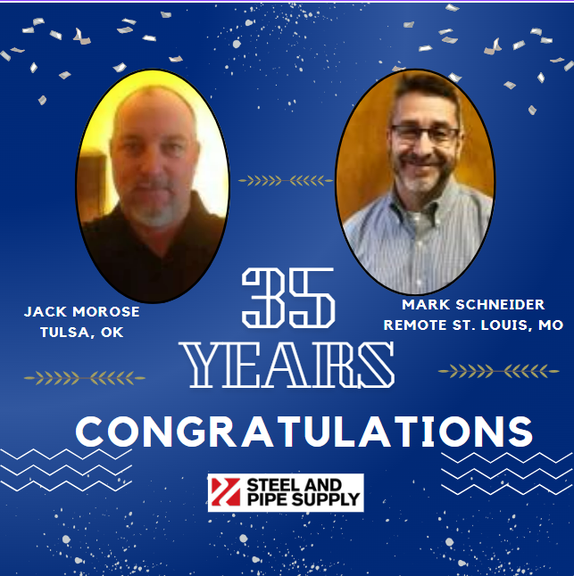 steelandpipe's tweet image. Congratulations to our milestone anniversary employees for the month of August. We appreciate your dedication to SPS